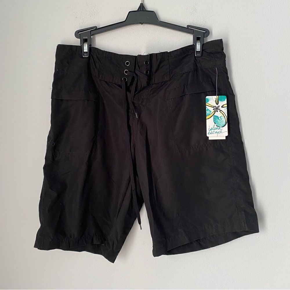 Island Escape Women’s Surf City Surf Shorts Black size 10